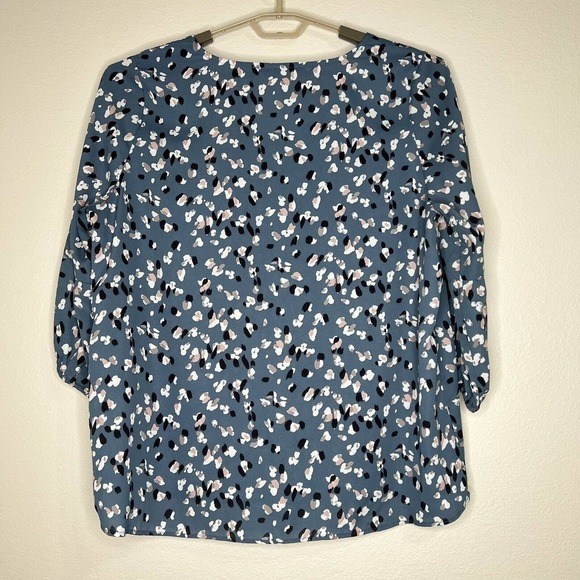Collective Concepts Plus Size Blue Pink Abstract Leopard Print 3/4 Sleeve Top 2X - Picture 6 of 8